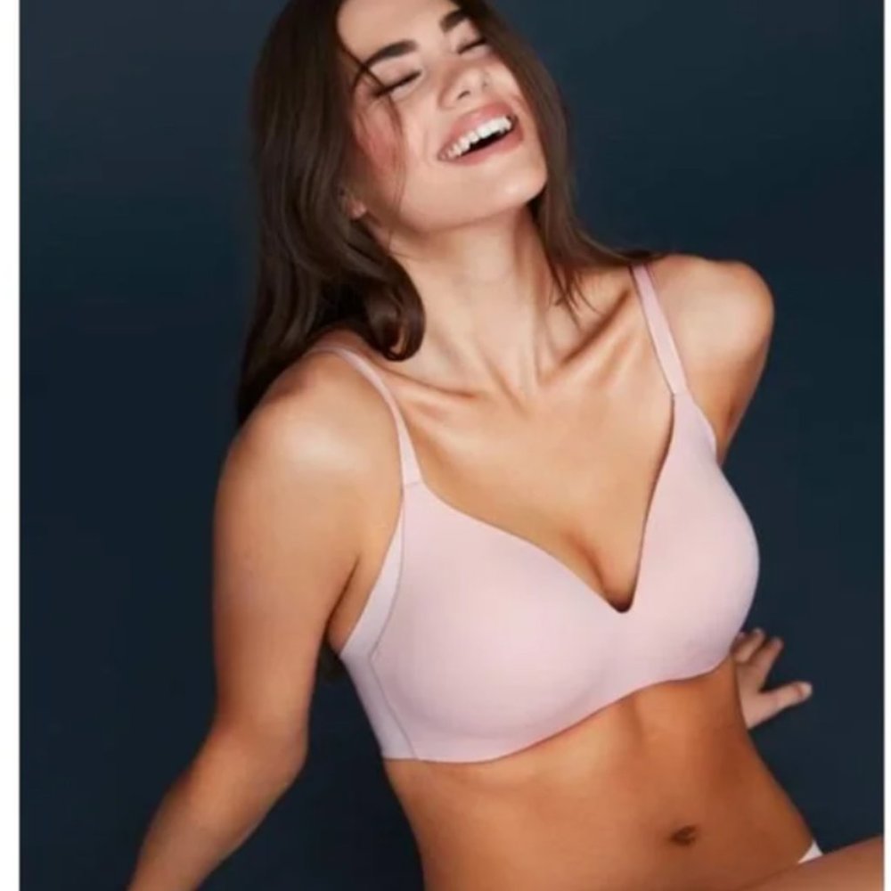 Knix WingWoman Contour Bra Size 8 Pink Rose Water 40D 40DD 42D 40E Wireless